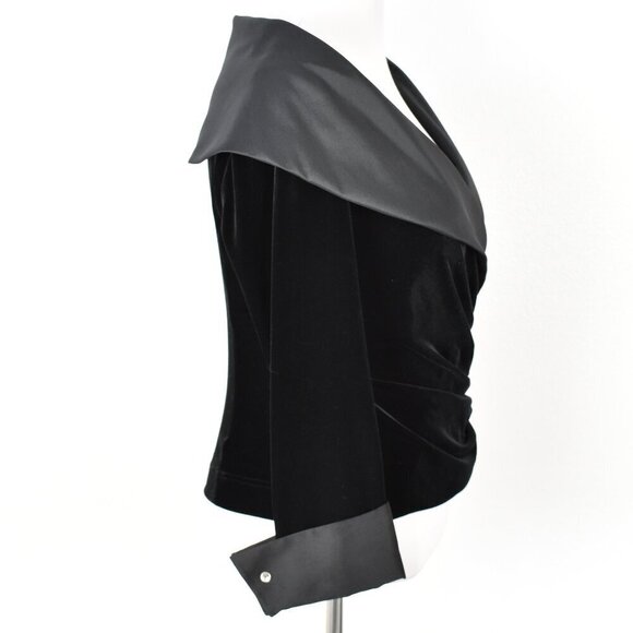 Tadashi Collection Velvet Collared Wrap Formal Evening Top - XL - Picture 9 of 11